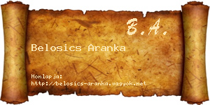 Belosics Aranka névjegykártya
