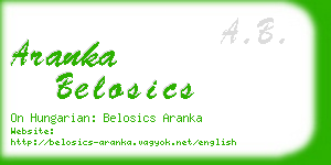 aranka belosics business card